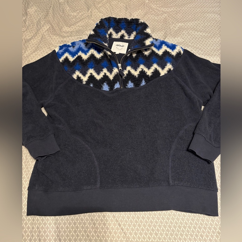 Aerie oversized quarter zip top